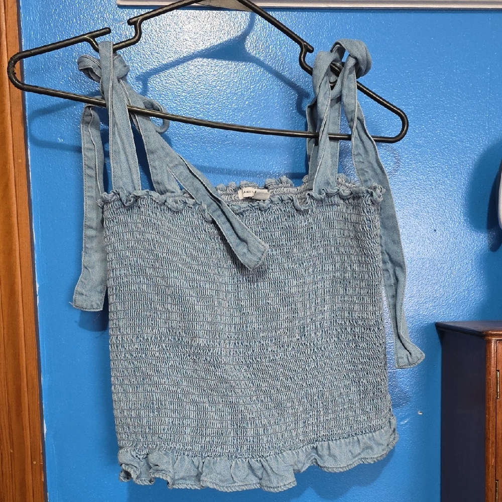 American Eagle Outfitters Denim Blue Camisole